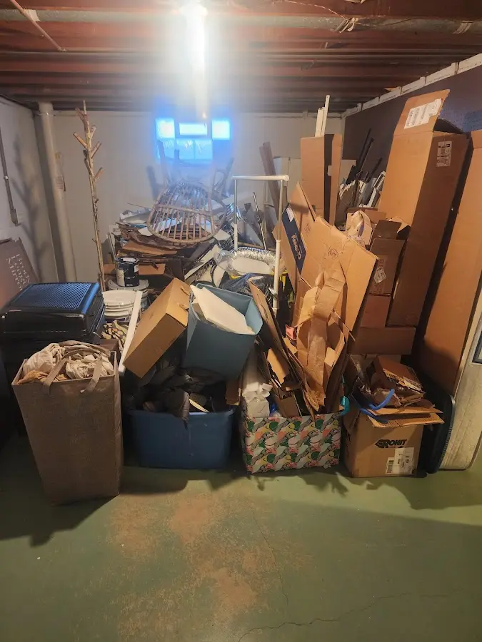 Roll-off dumpster container at job site for Concrete Dumpster Rental in Chelmsford